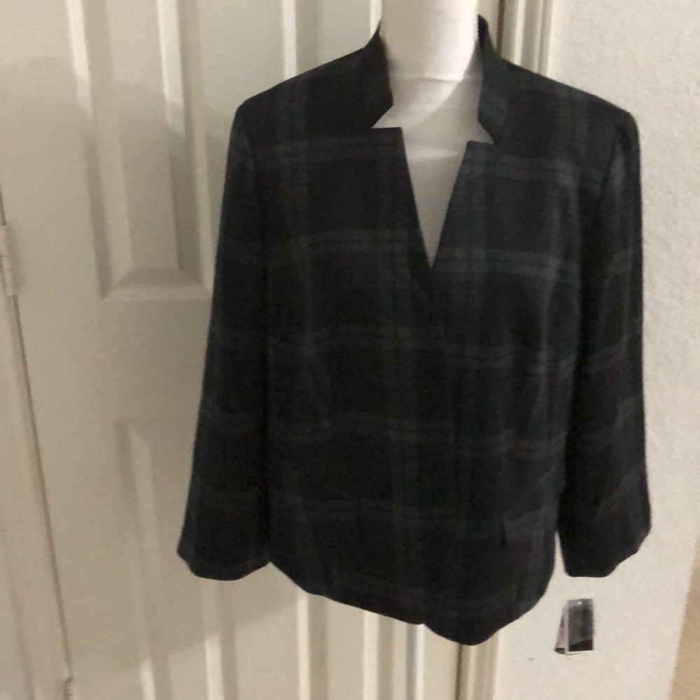 Nine West Women Plus Size Plaid Blazer - Picture 2 of 3